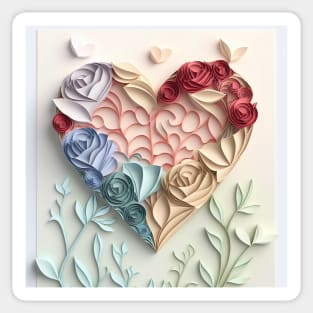 Magical valentines heart themed flower design. Perfect Valentines Day Gift Sticker